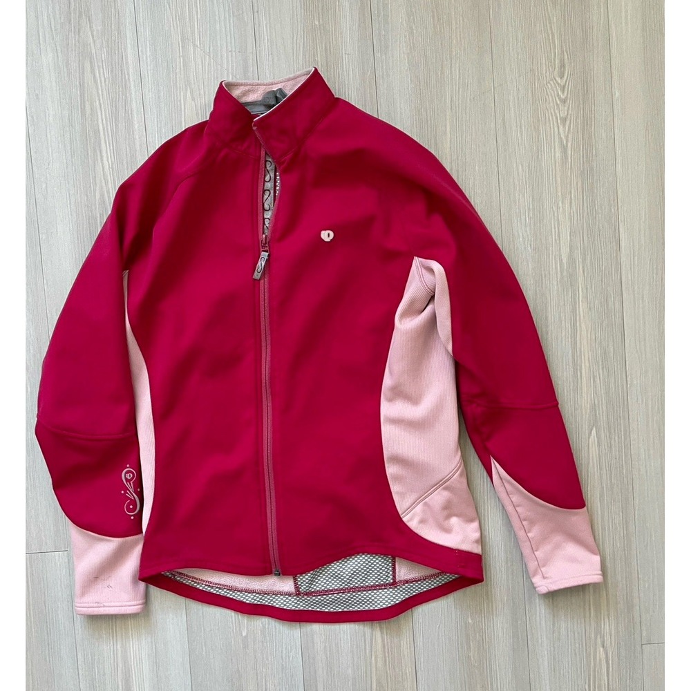 Pearl Izumi Symphony Women's Sz L Softshell Pink Red Full Zip Cycling Jacket